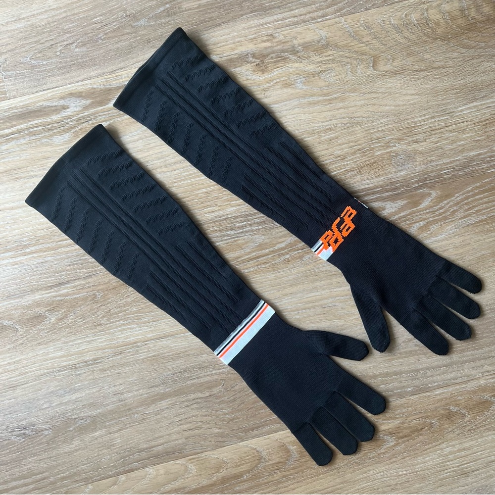PRADA long knit intarsia gloves